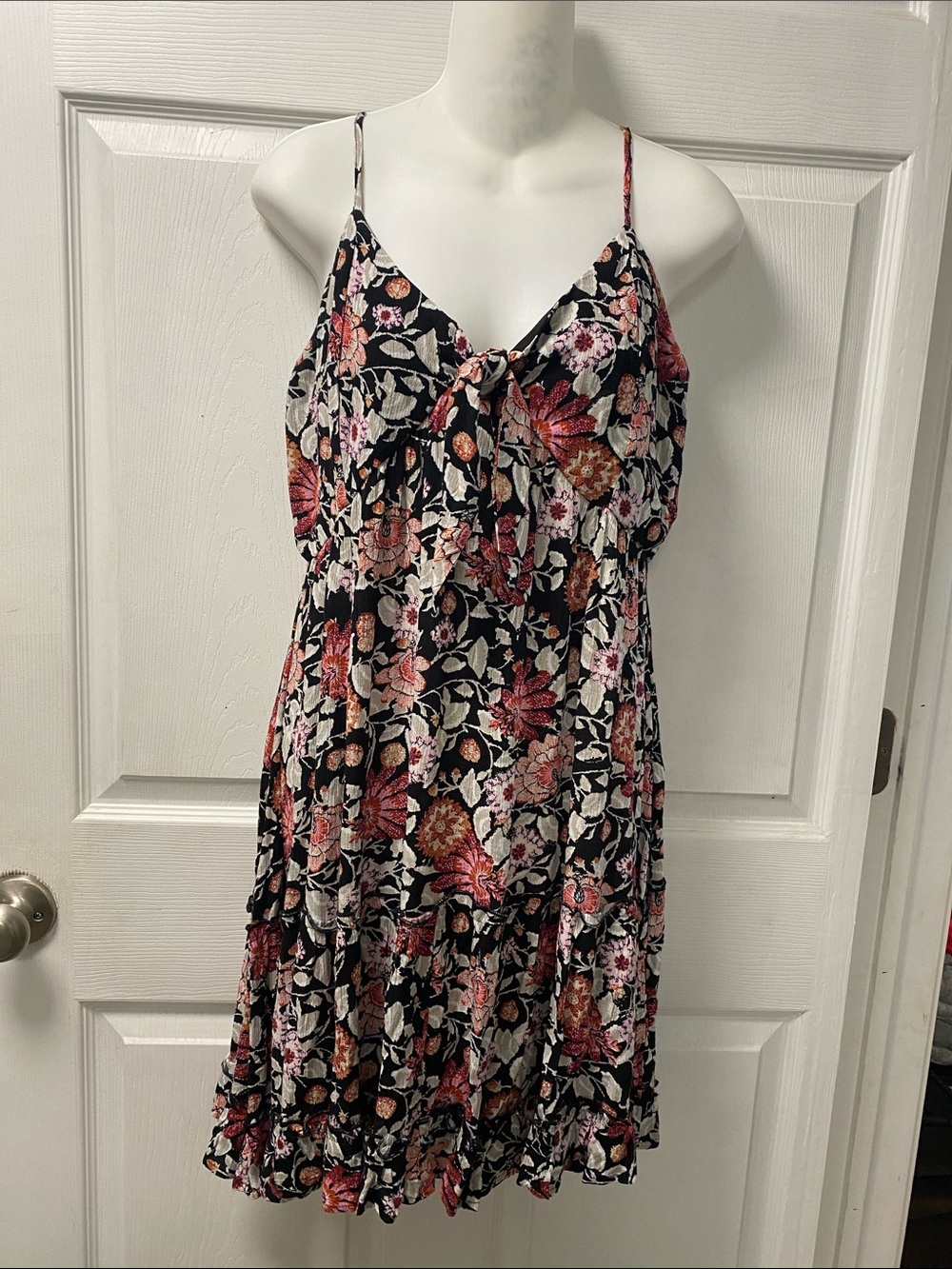 Floral Spaghetti-Strap - Black Mini Dress From Maurices